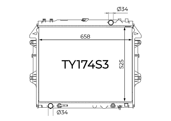Радиатор охлаждения двигателя Gerat TY174S3