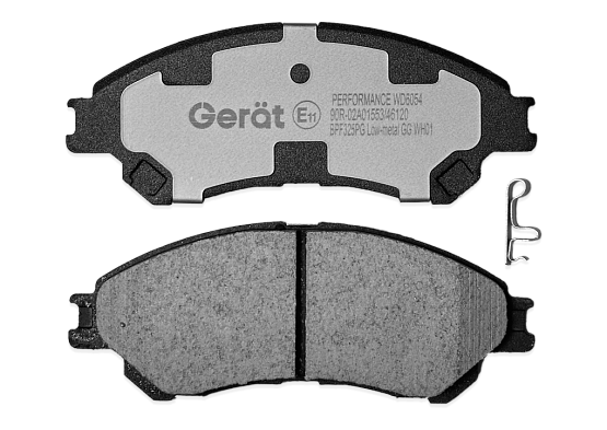 Тормозные колодки Gerat BPF325PG (передние) Low-metallic