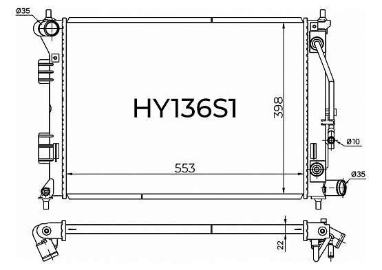 Радиатор охлаждения двигателя Gerat HY136S1