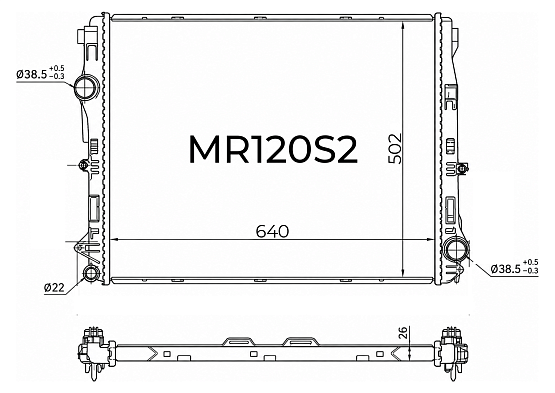 Радиатор охлаждения двигателя Gerat MR120S2