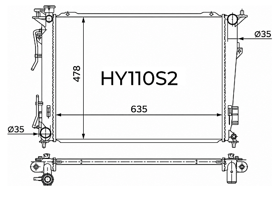 Радиатор охлаждения двигателя Gerat HY110S2