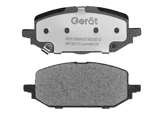 Передние тормозные колодки Gerat BPF361PG Low-metallic
