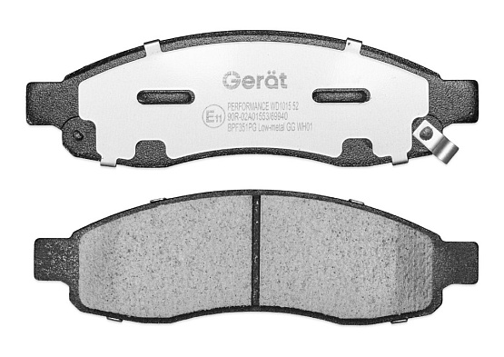 Передние тормозные колодки Gerat BPF351PG Low-metallic