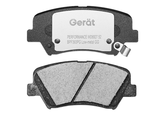 Передние тормозные колодки Gerat BPF393PG Low-metallic