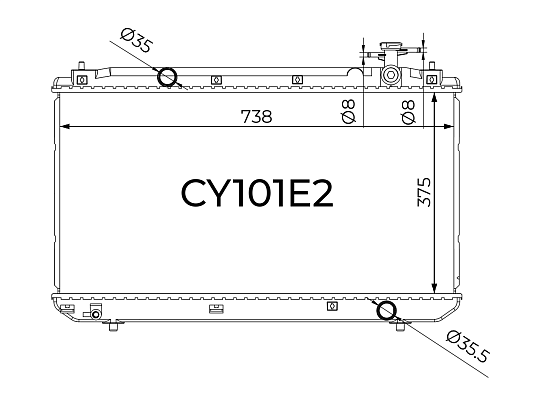 Радиатор охлаждения двигателя Gerat CY101E2