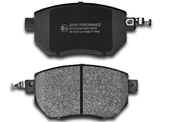 Тормозные колодки Gerat BP-F103P (передние) Low-metallic