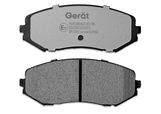 Тормозные колодки Gerat BPF279PG (передние) Low-metallic