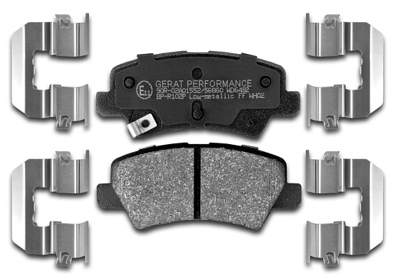 Тормозные колодки Gerat BP-R102P (задние) Low-metallic