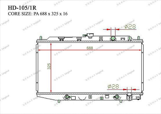 Радиатор охлаждения двигателя Gerat HD-105/1R