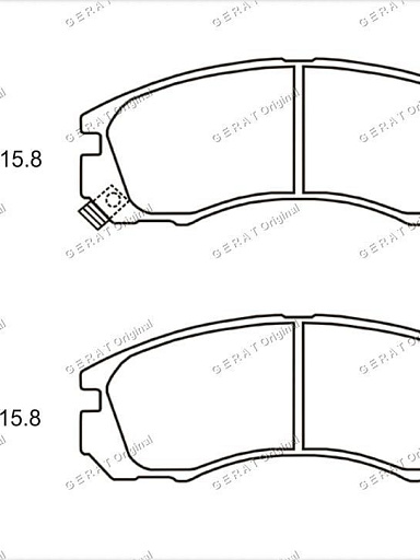 Тормозные колодки Gerat BP-F022P (передние) Low-metallic