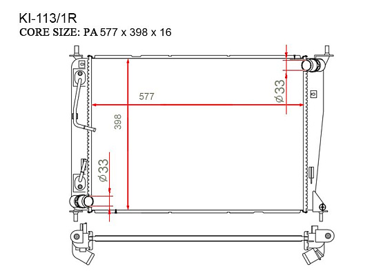 Радиатор охлаждения двигателя Gerat KI-113/1R