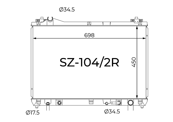 Радиатор охлаждения двигателя Gerat SZ-104/2R