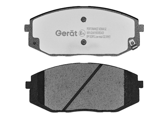 Передние тормозные колодки Gerat BPF353PG Low-metallic