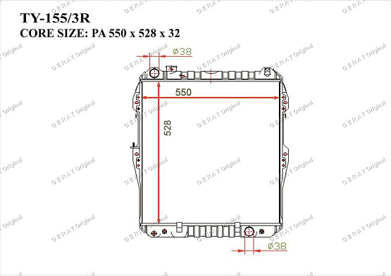 Радиатор охлаждения двигателя Gerat TY-155/3R