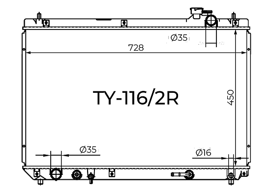 Радиатор охлаждения двигателя Gerat TY-116/2R