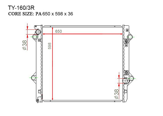 Радиатор охлаждения двигателя Gerat TY-160/3R