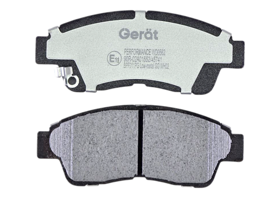 Тормозные колодки Gerat BPF011PG (передние) Low-metallic