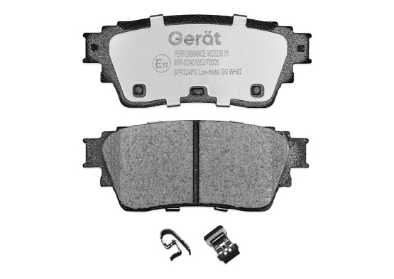 Задние тормозные колодки Gerat BPR224PG Low-metallic