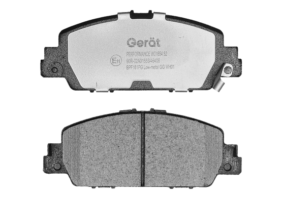 Передние тормозные колодки Gerat BPF161PG Low-metallic