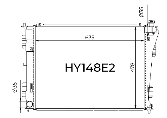 Радиатор охлаждения двигателя Gerat HY148E2
