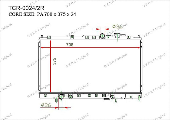 Радиатор охлаждения двигателя Gerat TCR-0024/2R