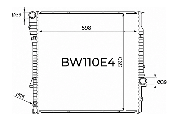 Радиатор охлаждения двигателя Gerat BW-110/4R