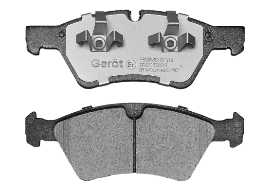 Передние тормозные колодки Gerat BPF144PG Low-metallic