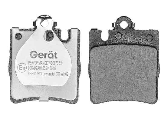 Задние тормозные колодки Gerat BPR011PG Low-metallic