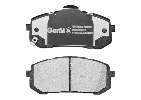 Передние тормозные колодки Gerat BPF380PG Low-metallic