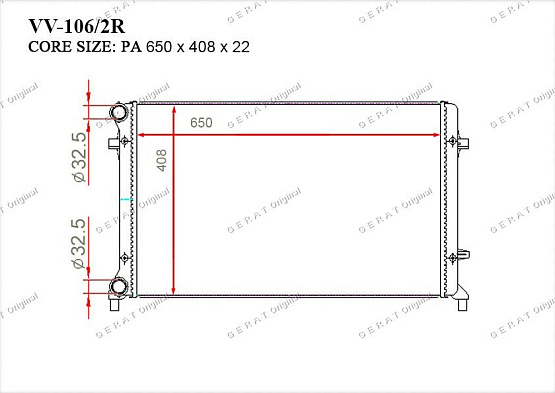 Радиатор охлаждения двигателя Gerat VV-106/2R