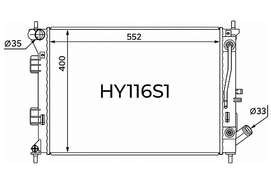 Радиатор охлаждения двигателя Gerat HY-116/1R
